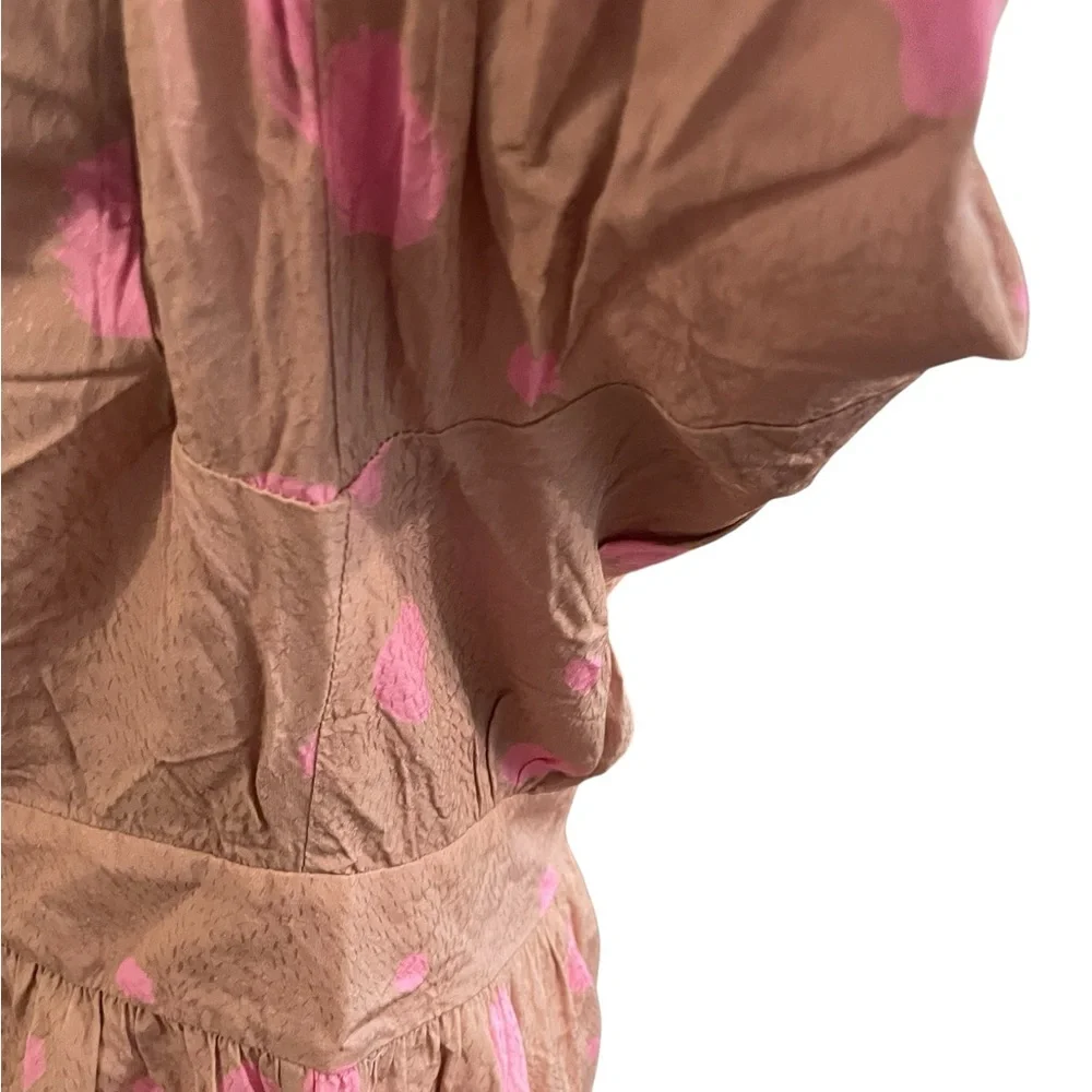 Ted Baker London Stefina Pastel Brown/Pink Polka Dot Tiered Mini Dres